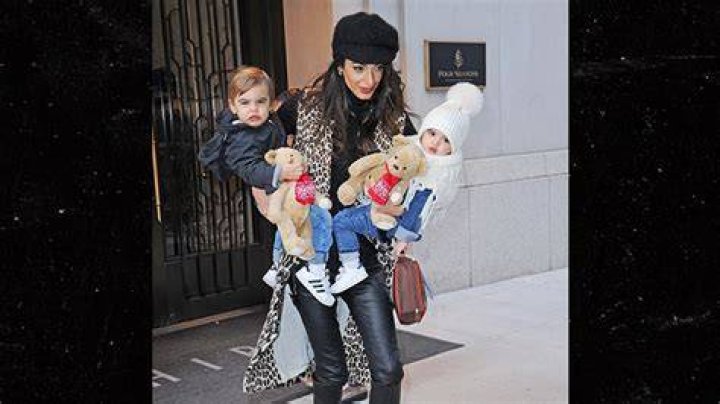 Amal Clooney Carries Her Adorably Dressed Twins Around NYC YouTube