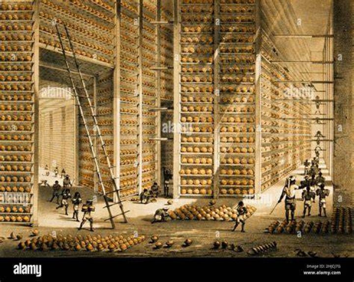 An opium factory in India