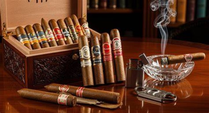  Believers smoke cigars with the statues