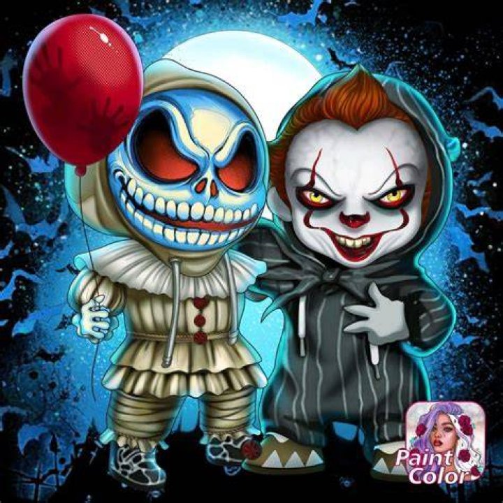 Composite image of Pennywise, Jack Torrance, and Damien's Nanny