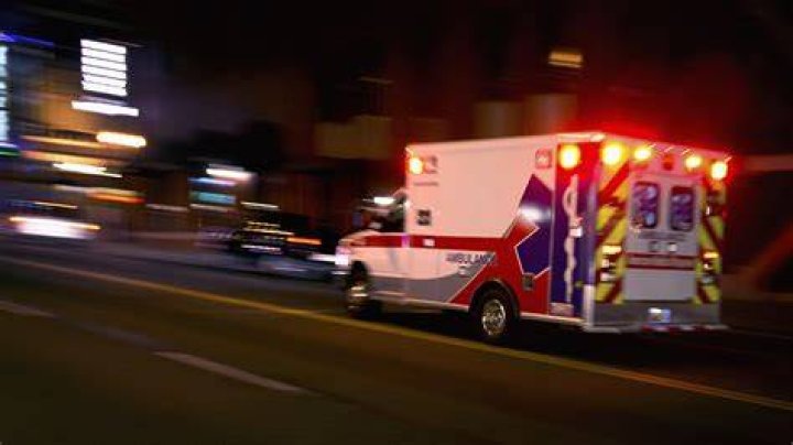 Cops and ambulances rushed to the scene last night