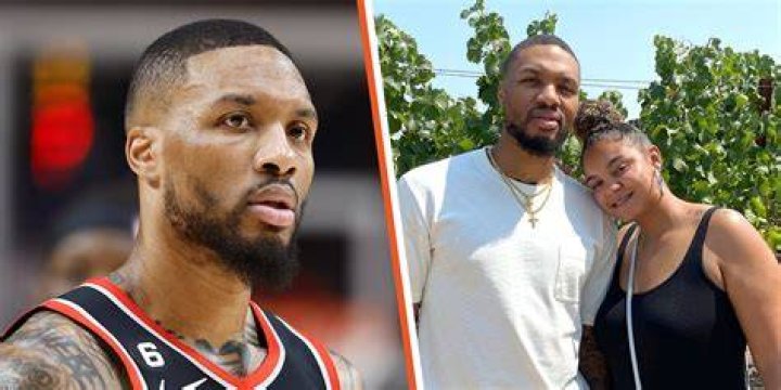 Damian Lillard and Kay'la Hanson on their wedding day