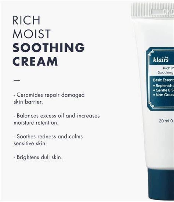 DearKlairs Rich Moist Soothing Cream