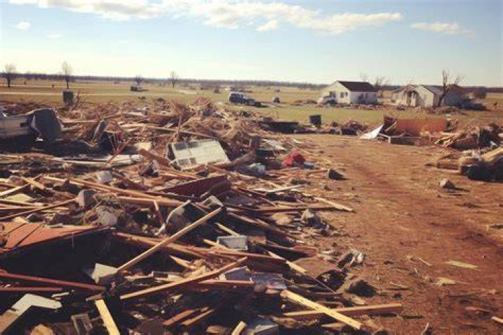 Debris was seen scattered across the road on Highway 84, in Georgia