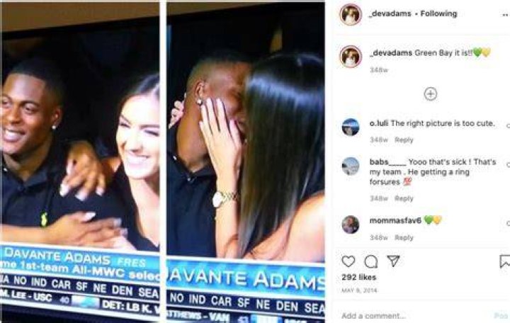 Devanne J Villareal and Davante Adams on their wedding day.