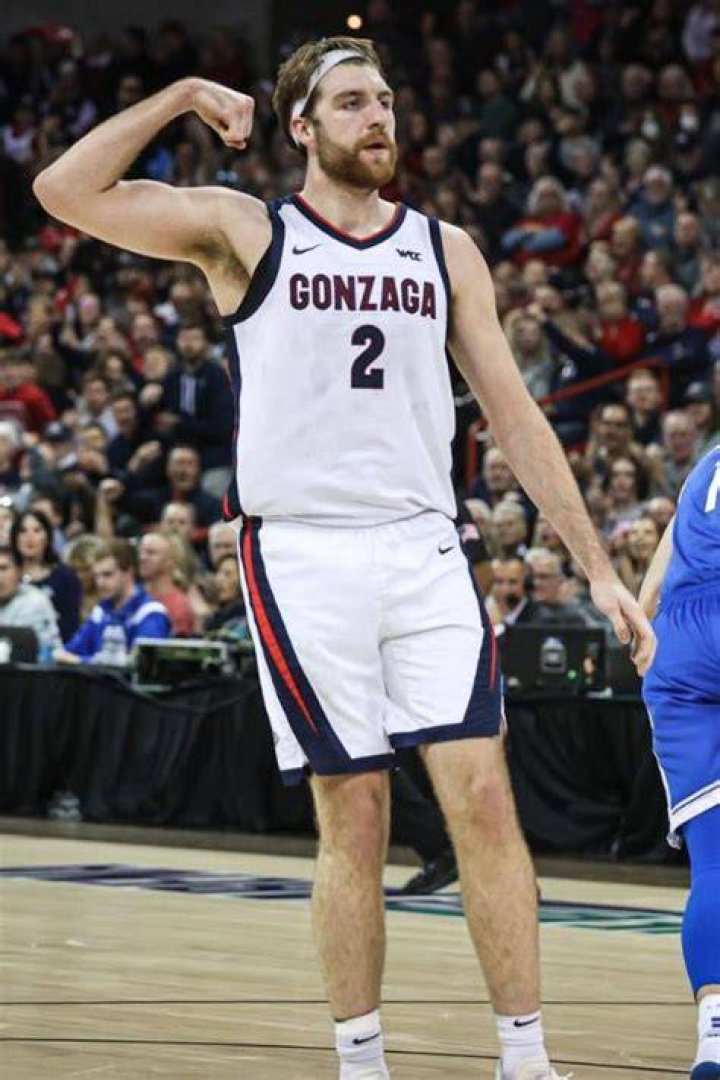 Drew Timme Flexing His Biceps Mid-Game
