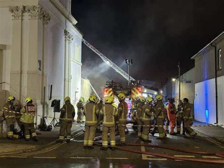  Fire crews battled the blaze from outside as it was too dangerous to enter