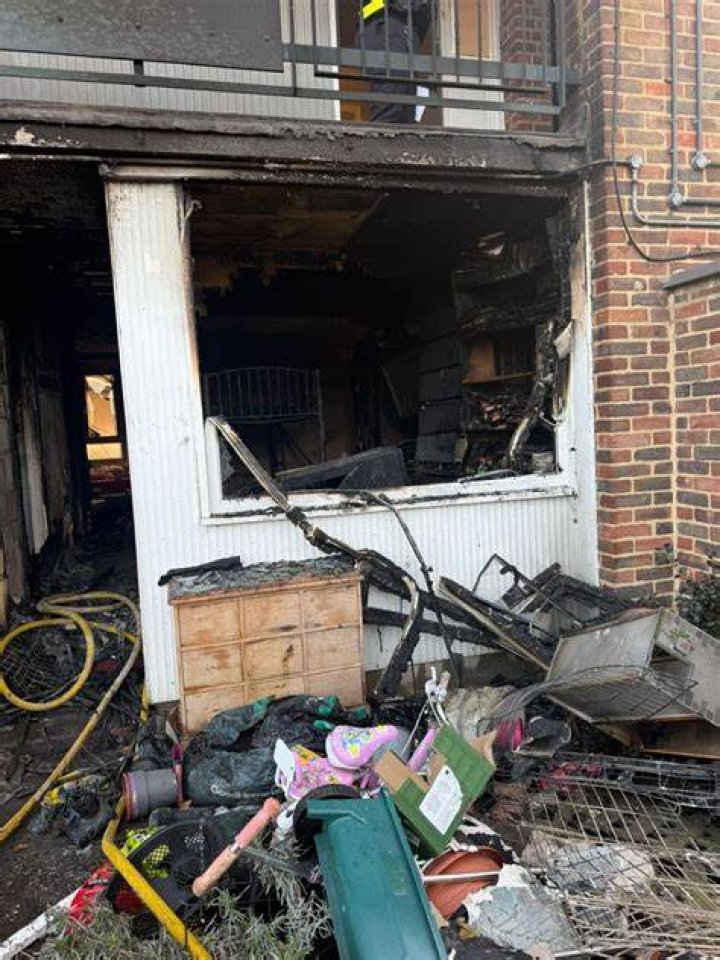 Fire ripped through homes in Corfe Mullen, near Poole and Bournemouth after it was hit by lightning last night