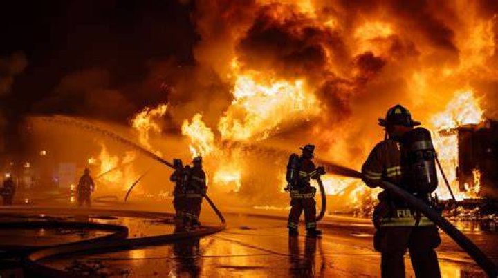  Firefighters battled the blaze at a former paper mill in Oldham&nbsp;for hours on Thursday morning