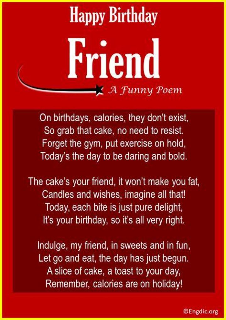 Funny Birthday Poems for Friends