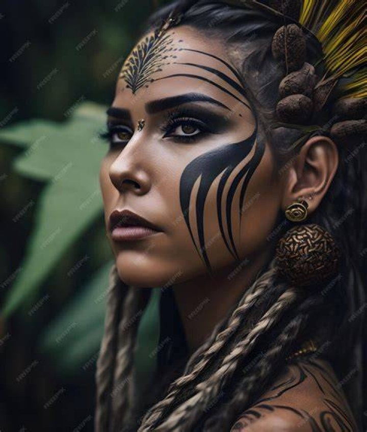 Girl Tribal Face Tattoo dreadicationlocs
