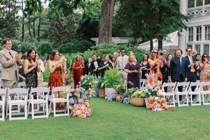 Guests at the wedding ceremony of Geroge