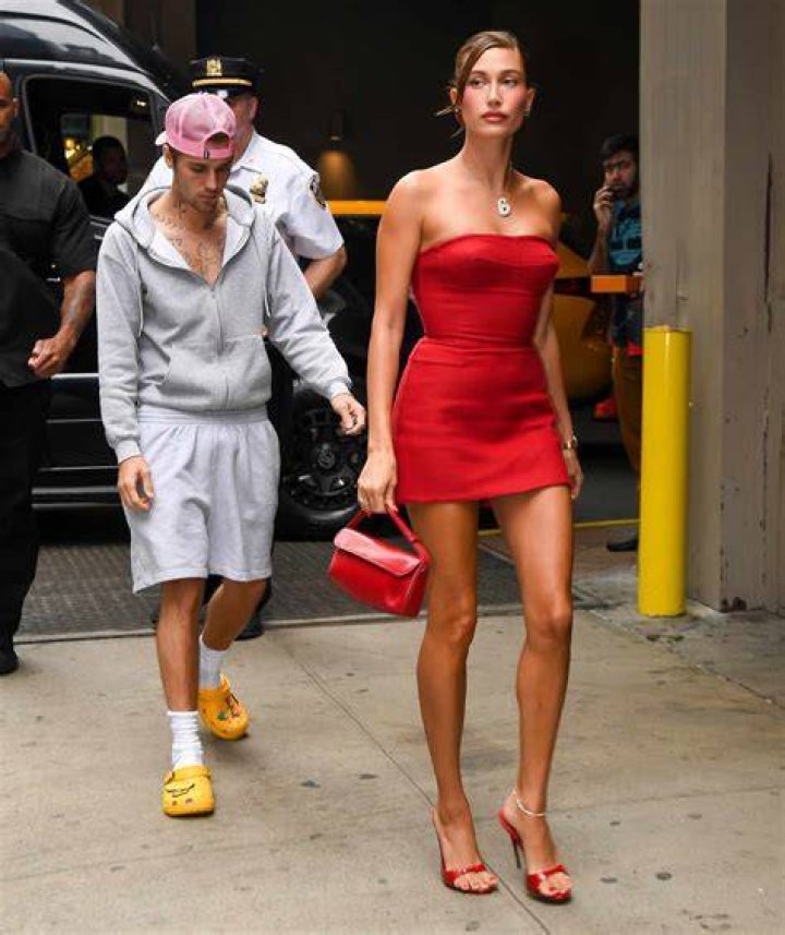 Hailey Bieber Wears Red Bikini Under Tie Dye Outfit On 4th of July