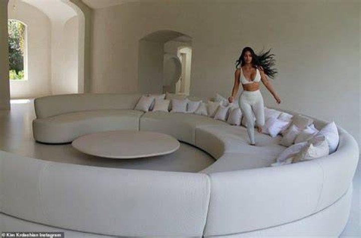Inside her house, Kim's hallway was covered in flocked trees and fake snow