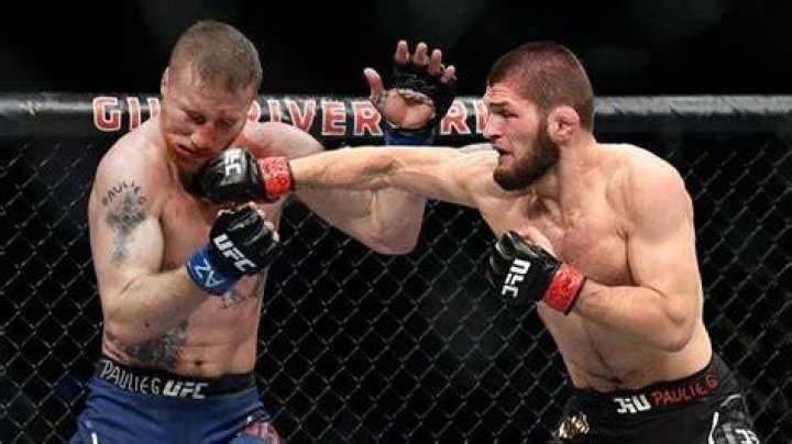 Justin Gaethje And Khabib Nurmagomedov At UFC 254