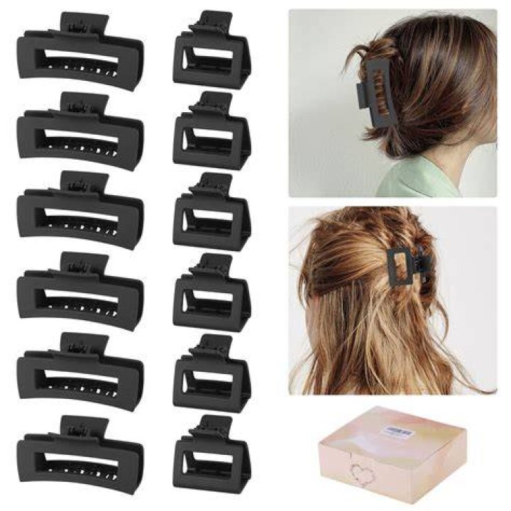 Kacmagic 12 Pcs Rectangle Hair Clips