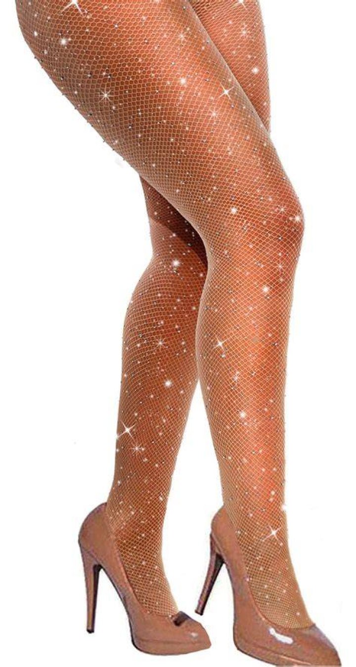 Katie opted for sparkly stockings and stilettos