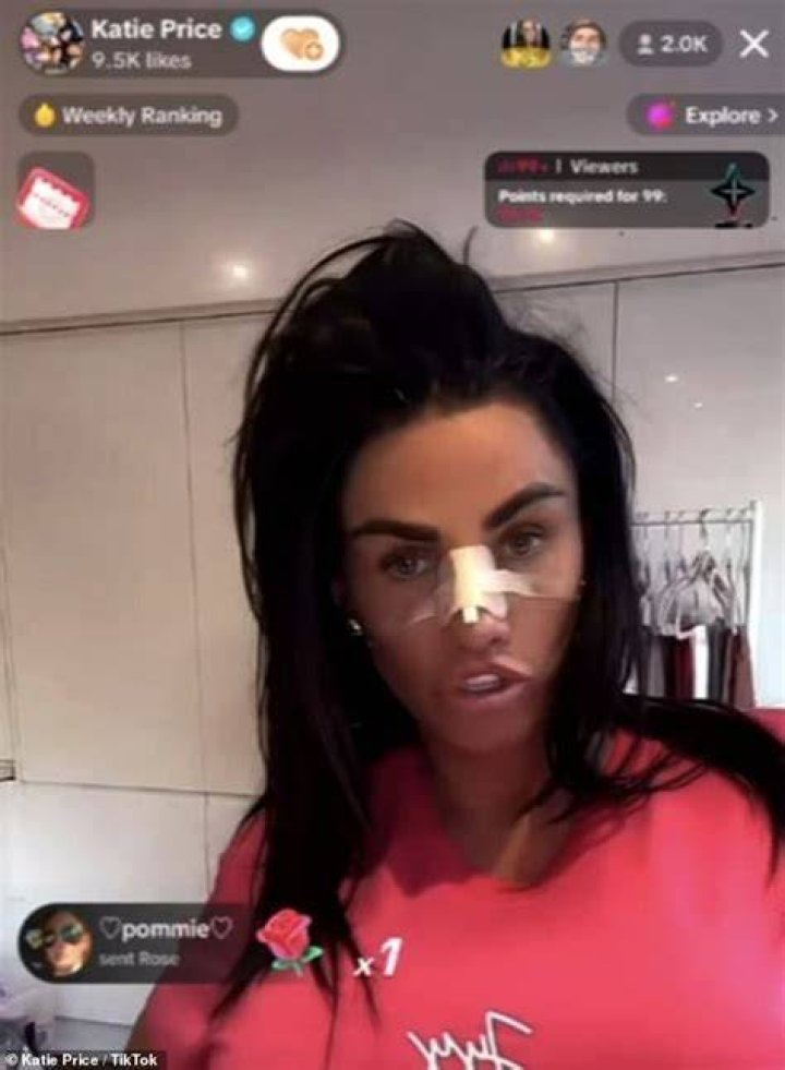 Katie showed off her body while grabbing her hair