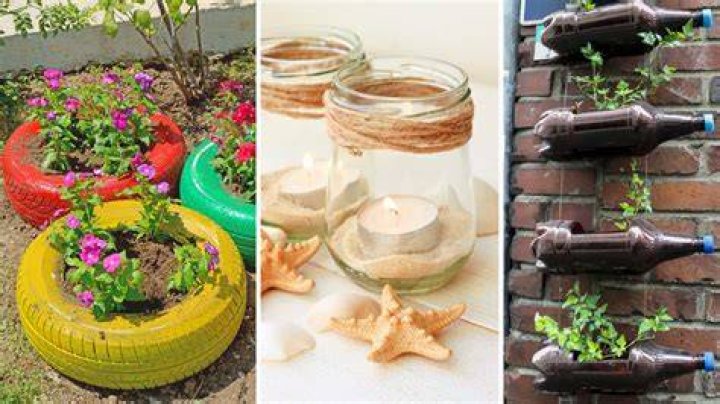 Katie used recycled materials to create her display and it can be reused every year