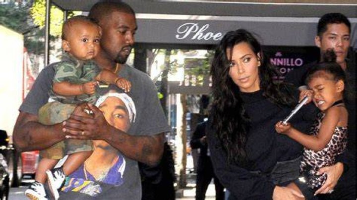  Kim celebrated with their babies and captioned this shot after a Kanye track 'welcome to the good life'