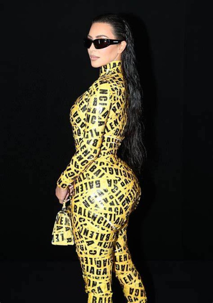 Kim showed off her famous bum in the unitard