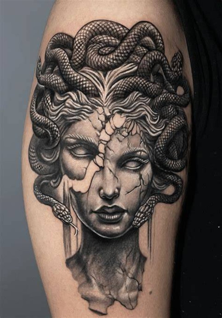 Kirsty said her Medusa tattoo draws attention to her big boobs