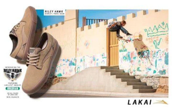 Lakai Is One Of Riley Hawk's Sponsors Which Help His Net Worth