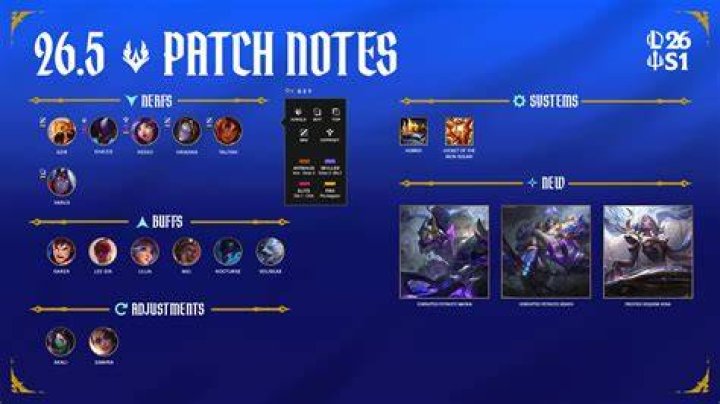 league of legends patch notes