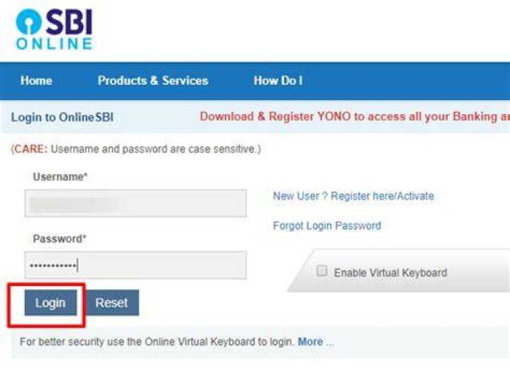 Login to SBI Internet Banking Online Portal to Request for SBI Cheque Book