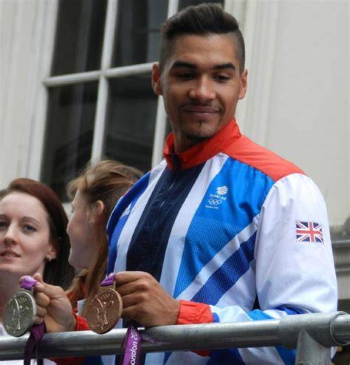 Louis Smith in the victory parade after the Olympics medal win