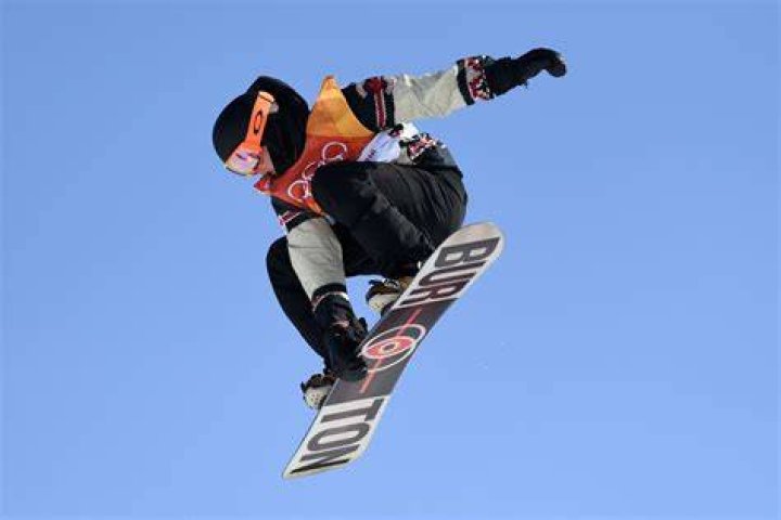 Mack snowboarding at the 2018 Winter Olympics