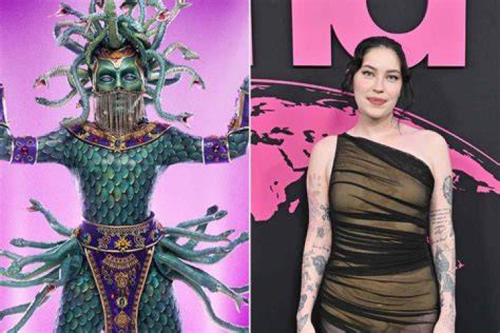 Medusa on The Masked Singer peach background