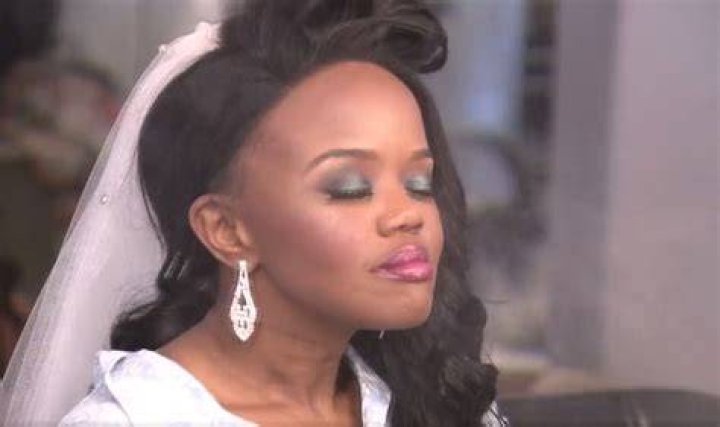 Monie in her wedding dress