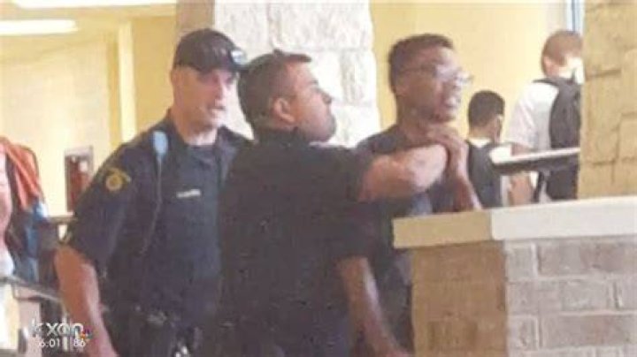 Officers can be seen taking photographs after a probe was launched