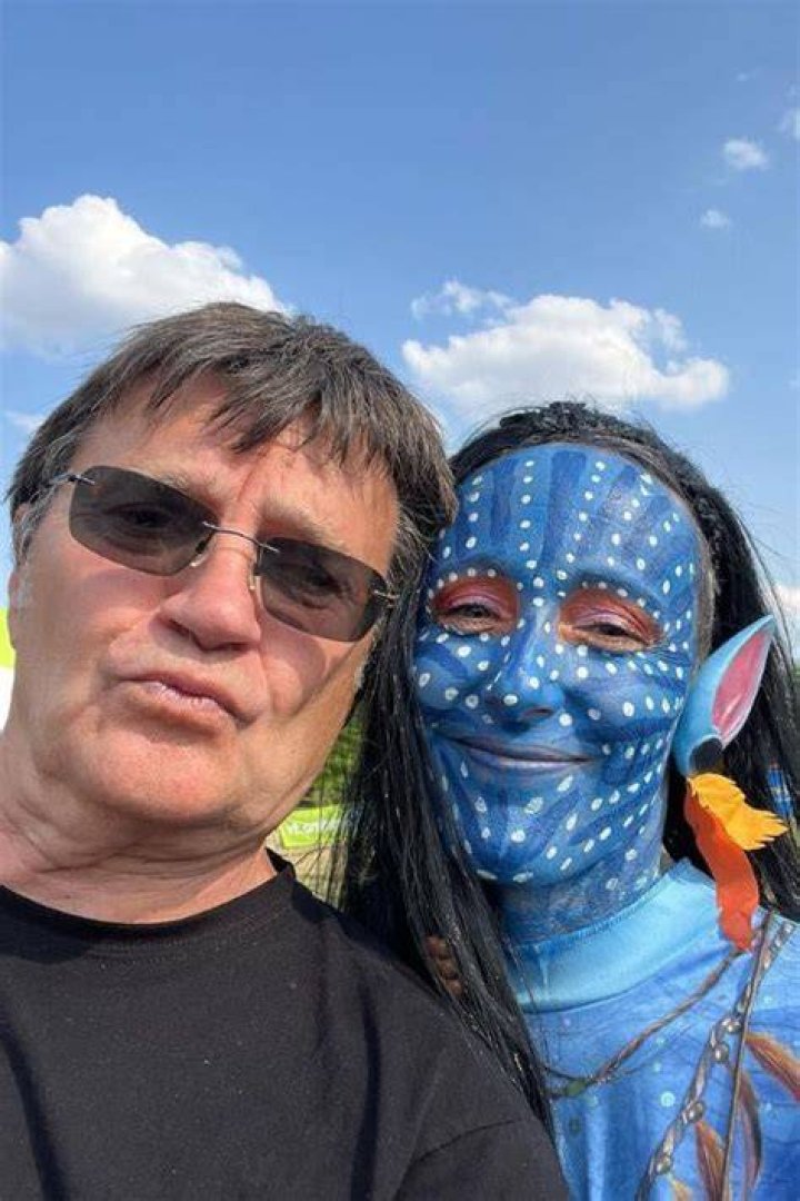 Patrick Montel With A Fan Dressed In Avatar Costume