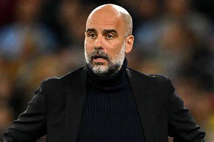 Pep's wife Cristina Serra watches on from the stands