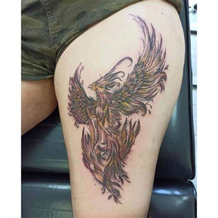 Phoenix Rising Hip Tattoo hackney_tattoo_parlour