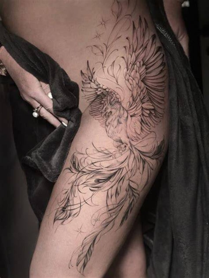 Phoenix Rising Hip Tattoo tylerxpc