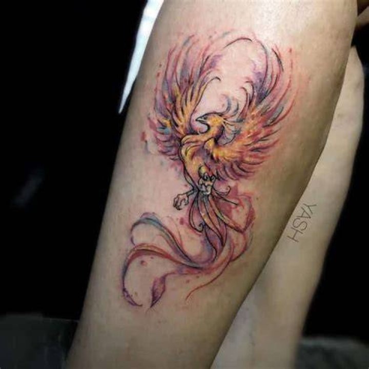 Phoenix Rising Watercolor Tattoo yash_arts