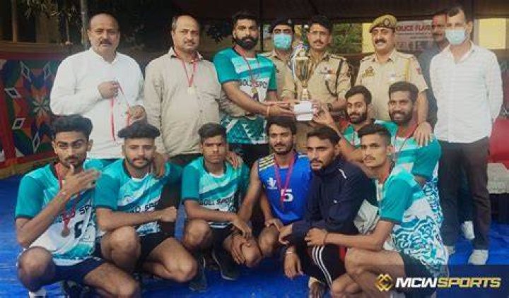Police at the Kabaddi tournament which is popular amongst the Punjab community