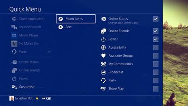 ps4 quick menu ps4 quick menu