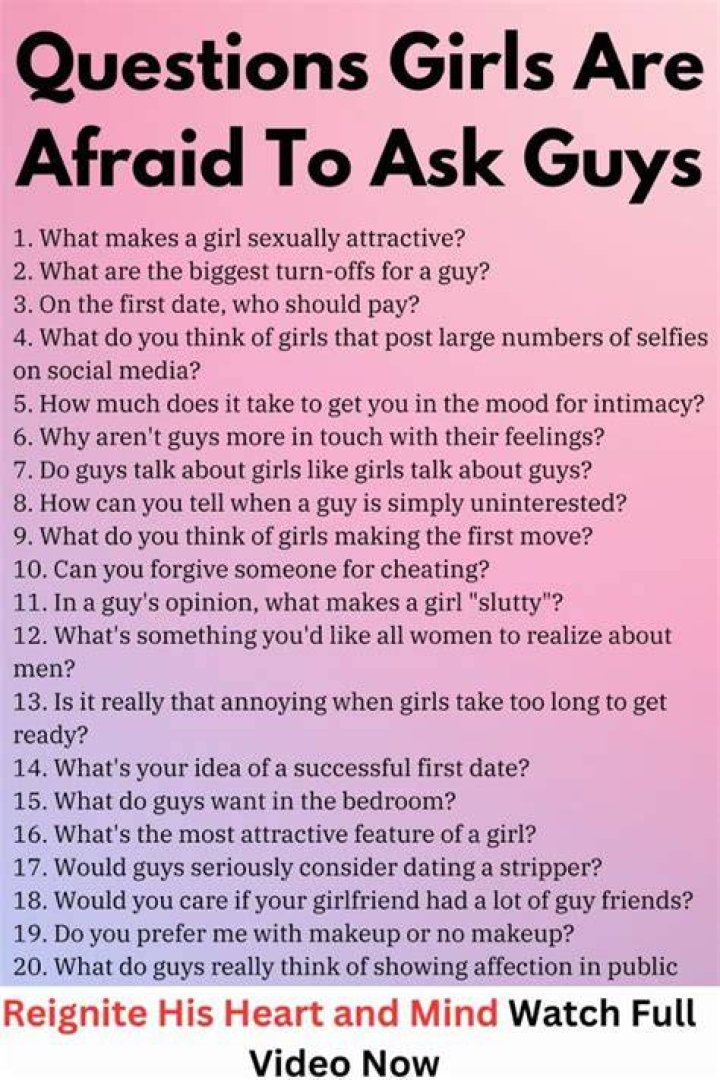questions girls are afraid to ask guys