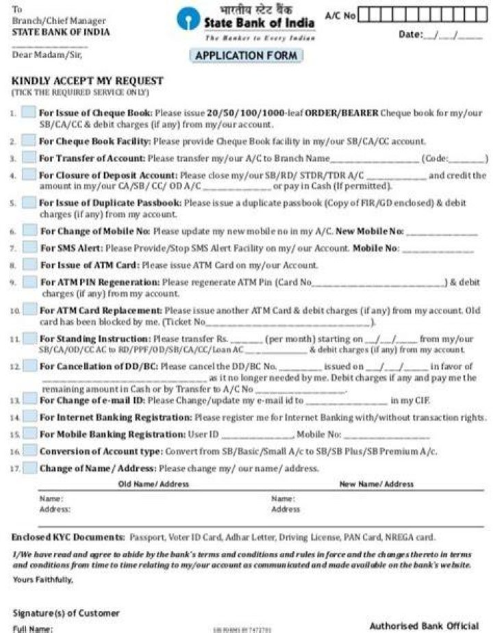 Request for SBI Cheque Book under Request & Enquiries Tab