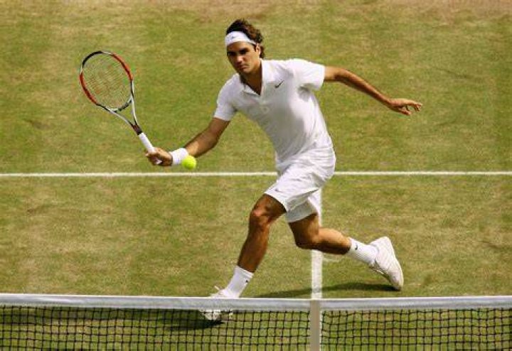 Roger Federer on field