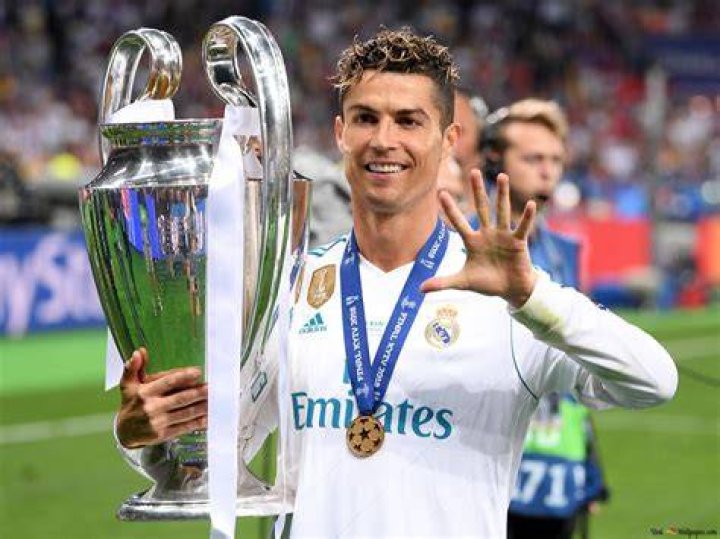 Ronaldo after winning a trophy
