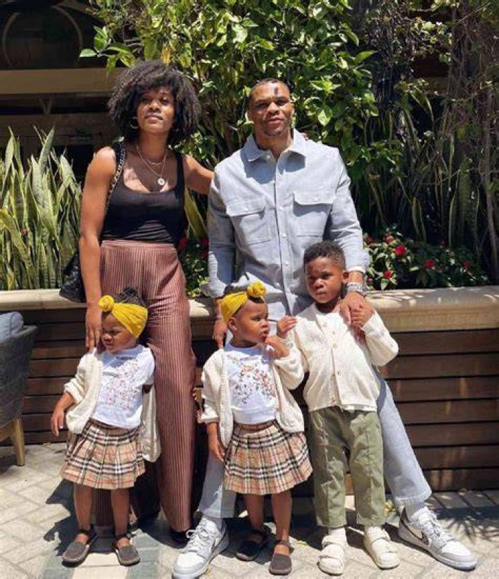 Russell Westbrook with his family