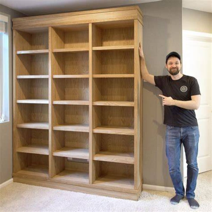 She used shelves and a matching TV unit to complete the look 