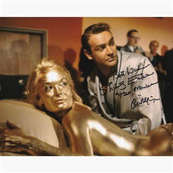  Shirley Eaton in Goldfinger, who starred opposite Roger Moore
