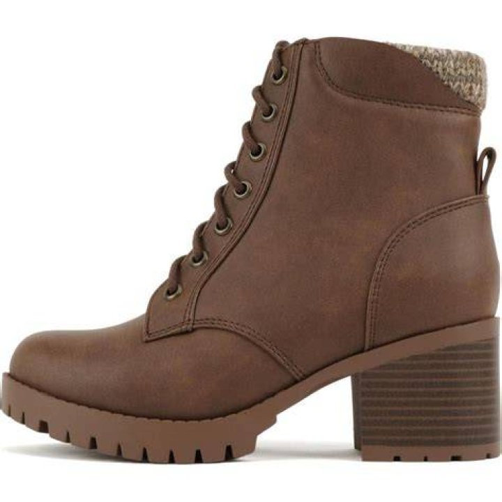 SODA Chunky Heel Combat Ankle Boots