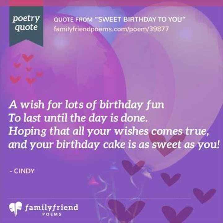 Sweet Birthday Poems for Friends